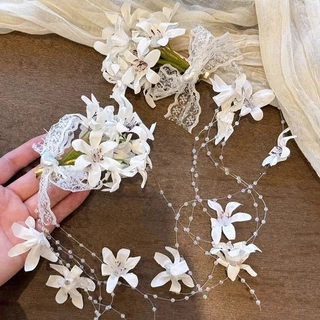 Glitzsiam🌸กิ๊บติดผมลายดอกไม้🌸กิ๊บติดผมดอกลิลลี่ออฟเดอะวัลเลย์จำลอง ตกแต่งผมสไตล์เกาหลีแฮนด์เมด พร้อมส่งจากไทย