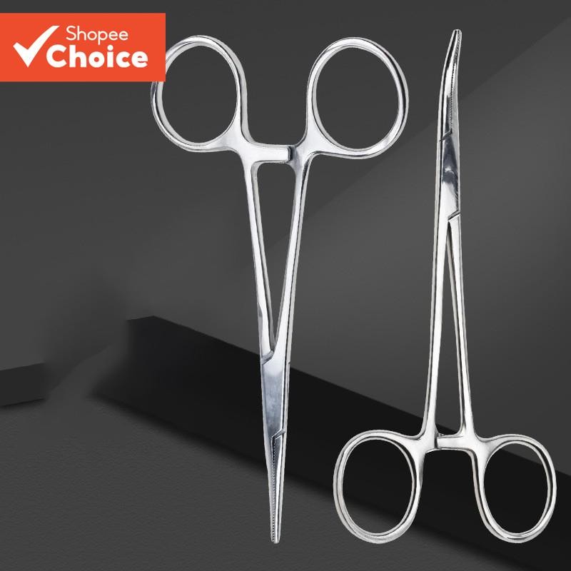 Hemostatic Forceps Medical สแตนเลสผู้ถือเข็มโค้งตรงฟองน้ําเนื้อเยื่อ Suture Forceps