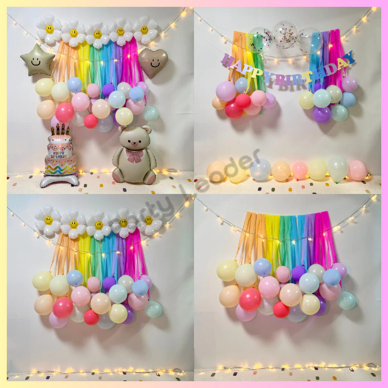 พร้อมส่ง ชุดลูกโป่ง จัด ห้องวันเกิด birthday balloon set ลูกโป่งวันเกิดตั้งได้