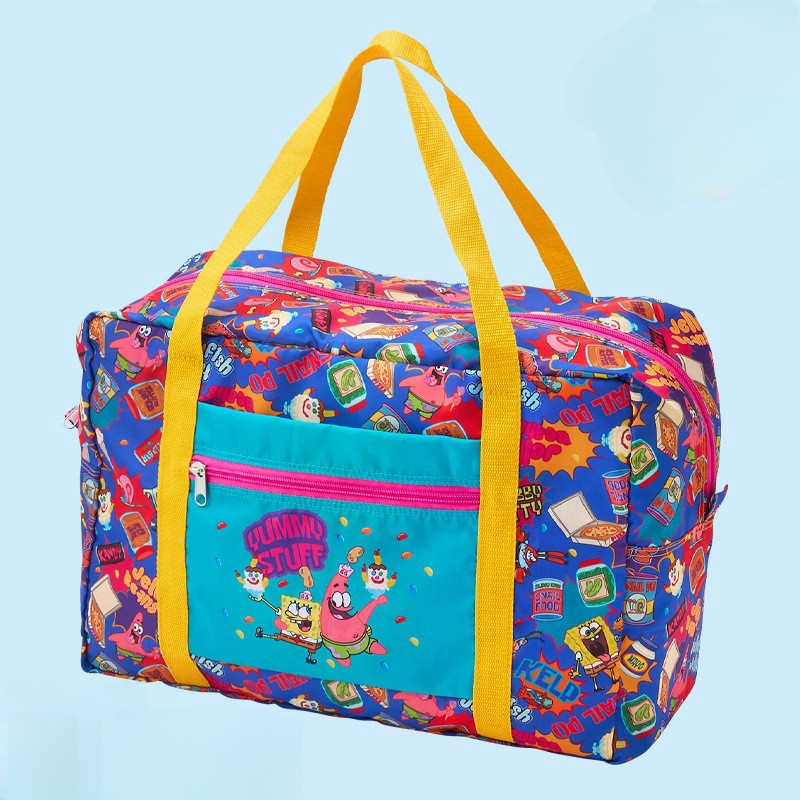 สพันจ์บ็อบ กระเป๋าบอสตันสไตล์ญี่ปุ่น-กระเป๋าขึ้นเครื่องแบบพับได้ความจุขนาดใหญ่สําหรับการเดินทางระยะสั้นและการเดินทางทางอากาศ