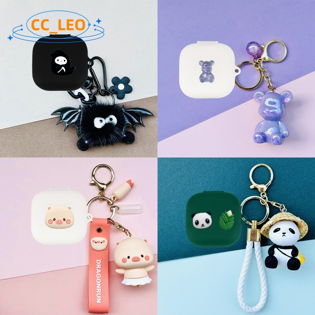 For Anker Soundcore C40i Case Cute Piggy Cartoon Baseball Keychain Pendant Silicone Soft Case Soundc