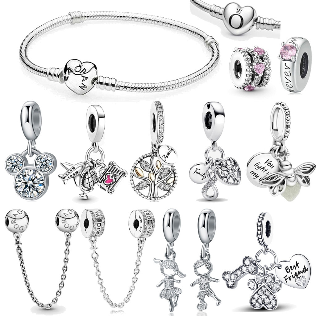 สร้อยข้อมือและจี้เพชรจากเงิน 925 พร้อมของประดิษฐ์เอง