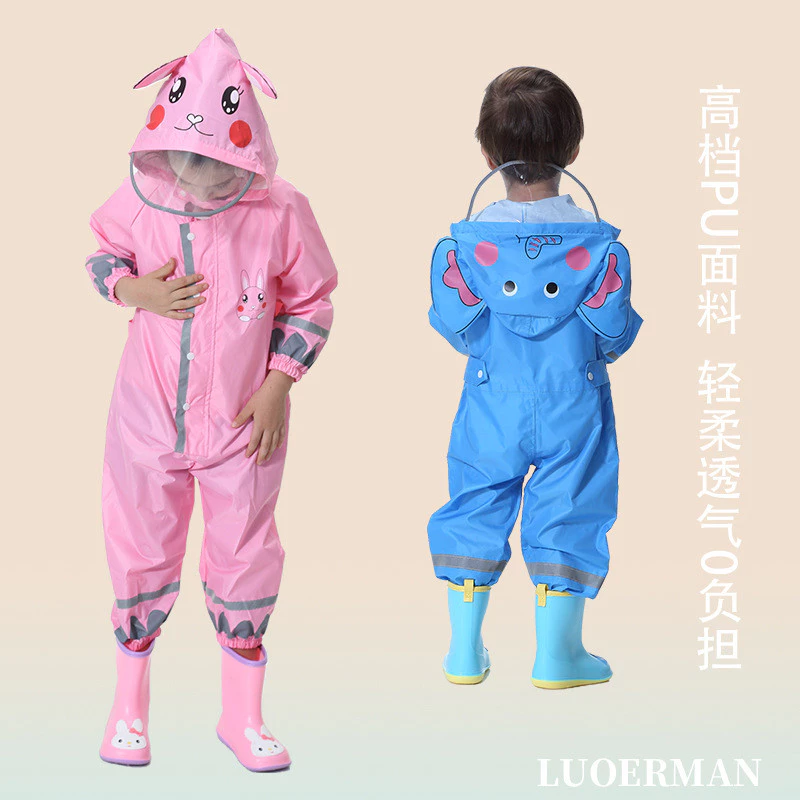 เสื้อกันฝนเด็กแบบชิ้นเดียวพร้อมกางเกง ลายการ์ตูน thumbnail 4