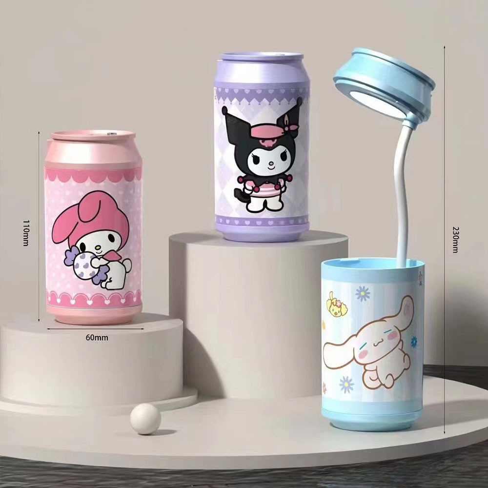 Sanrio Big Eared Dog เครื่องดื่มขวดโคมไฟตั้งโต๊ะขนาดเล็ก Kuromi Melody Coke Soda Telescopic Night Li
