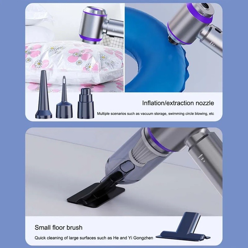 สูท มอเตอร์ไร้แปรงเครื่องดูดฝุ่นในรถยนต์ เครื่องเป่าลม ปริมาณไร้สายจอแสดงผลแบบพกพาในครัวเรือนมือถือเก็บฝุ่นเครื่องเป่าลม, กลางแจ้งฉุกเฉินทําควา - รูปที่ 3