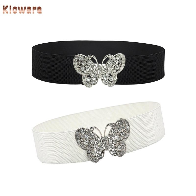 [โคลแวร์] เข็มขัดยางยืดกว้าง, ตกแต่งเรียบง่ายหญิง, หัวเข็มขัดผีเสื้อ Cinch, สายรัดเอว, เข็มขัดเอวยืด, สําหรับผู้หญิง, สุภาพสตรี,
