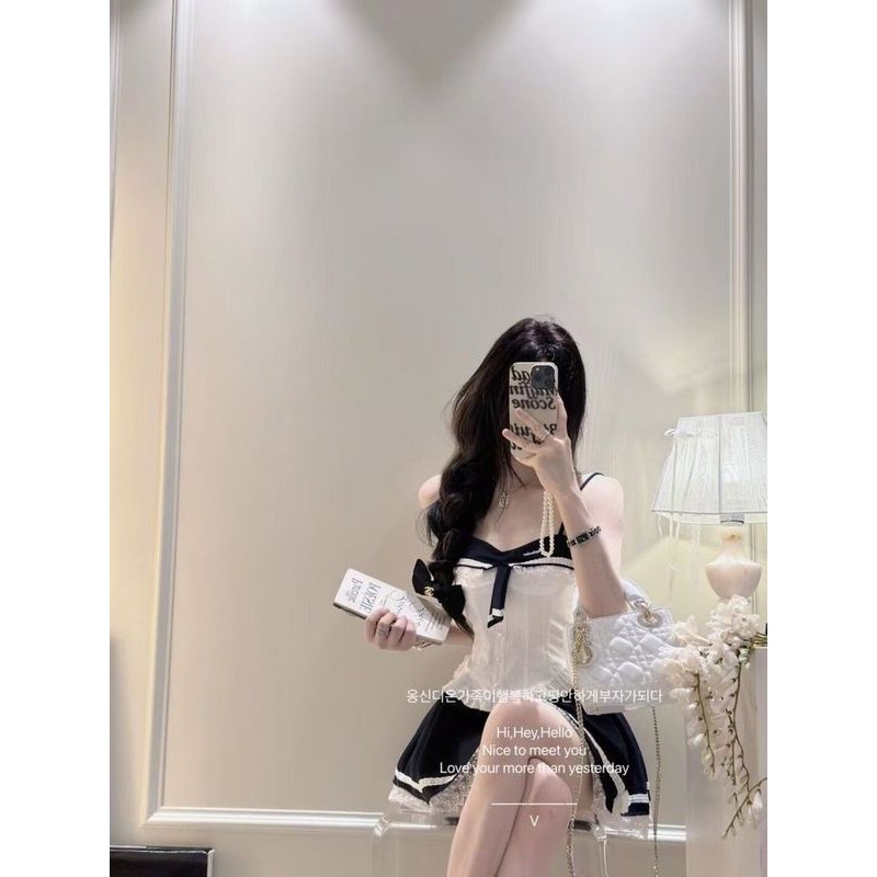 Xyzkuli สไตล์เกาหลี กระโหลกบริสุทธิ์เก๋ สูทกระโปรงสีคมชัด สลิมฟิตสลิงด้านบน ลูกไม้ตัดกระโปรงเอวสูง เสื้อผ้าผู้หญิง ราคา ถูกที่สุด ดีลบีเคเค แกลเลอรีภาพที่ 7