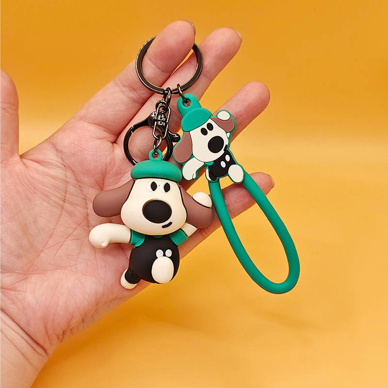 Cartoon Key Button Couple Schoolbag Pendant Cute Kweichow Moutai Stay at Home Dog Car Key Chain Pend