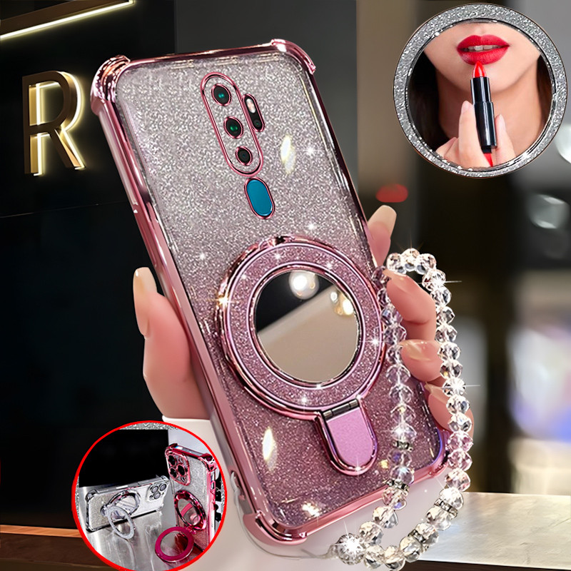 เคสสําหรับ ต่อต้าน ก9 2020 ก5 2020 เคสโทรศัพท์ชุบด้วยไฟฟ้าแวววาวนิ่มป้องกันการตก วงเล็บกระจกแต่งหน้า