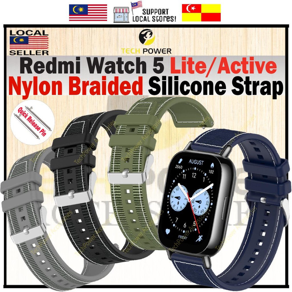 Xiaomi Redmi Watch 5 Lite /5 Active Strap Nylon Braided Silicone Strap,Tali Jam Mi Watch 5 Redmi Wat