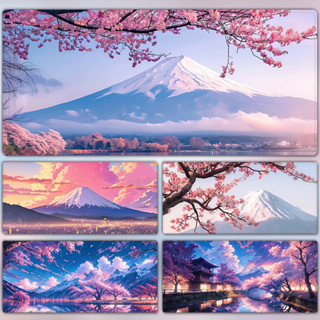 แผ่นรองเมาส์ซากุระสีชมพูขนาดใหญ่ญี่ปุ่นภูเขาฟูจิทิวทัศน์แผ่น…