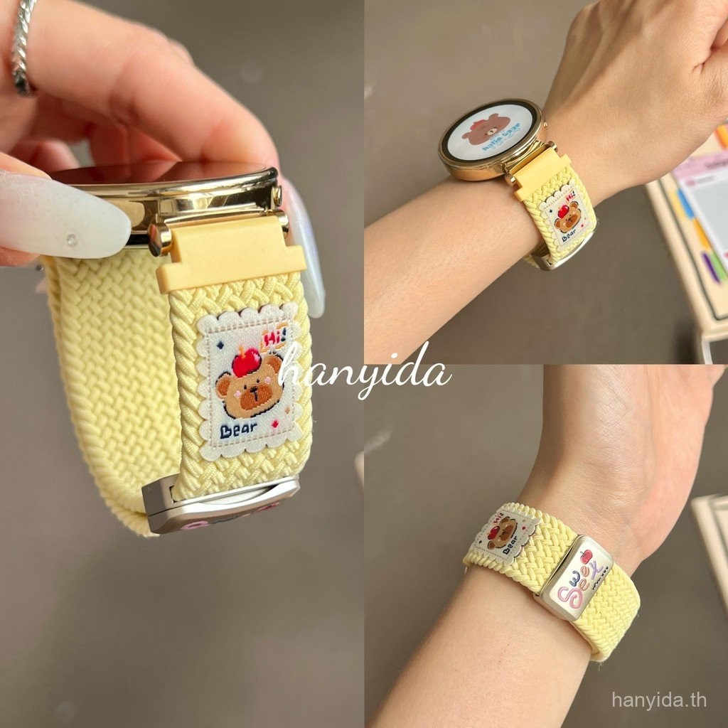 น่ารักการ์ตูนหมีสายรัดข้อมือไนลอนหัวเข็มขัดแม่เหล็กสําหรับ Xiaomi Redmi watch 5 4 Redmi watch3 Active Redmi watch 5 Active Redmi watch 5 Lite