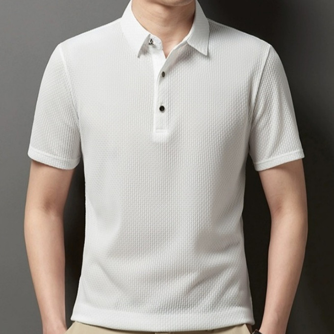 CLIFF เสื้อโปโลผู้ชาย เย็น ระบายอากาศได้ดีใส่สบาย ธุรกิจผู้ใหญ่ ลำลองทรงหลวม - รูปที่ 5
