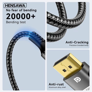 HENSAWA DP 2.1 1.4 สาย DisplayPort สาย DP ถึง DP รองรับ 16K 60Hz 8K 60Hz 120hz 4k 240hz สําหรับแล็ปท็อปทีวี