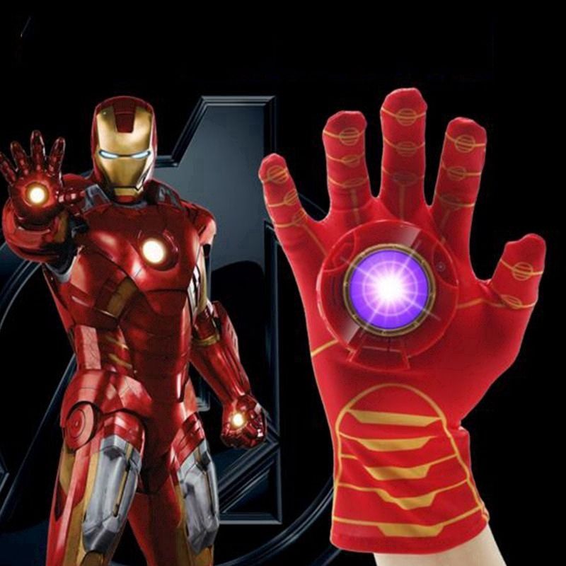 ถุงมือมือซ้ายของ Avengers Iron Man พร้อมแสงและเสียง ของขวัญคอสเพลย์สำหรับเด็กผู้ชาย EPN2