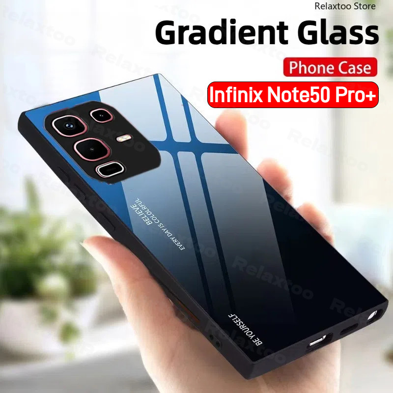 Gradient กระจกนิรภัยสําหรับ Infinix Note50 หมายเหตุ 50 Pro Plus + 50Pro + 50X 50S 50ProPlus Note50Pro + Note50X 5G 4G แฟชั่นเคสโทรศัพท์นุ่มกันกระแทกป้องกันปกหลังปลอก
