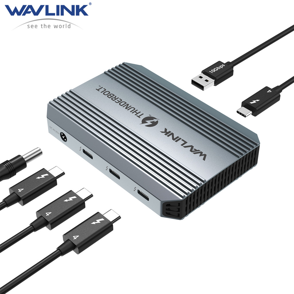 WAVLINK 5-in-1 Thunderbolt 4 Hub 40Gbps Data Transfers Docking Station 8K/4K Display Output 90W PD ช