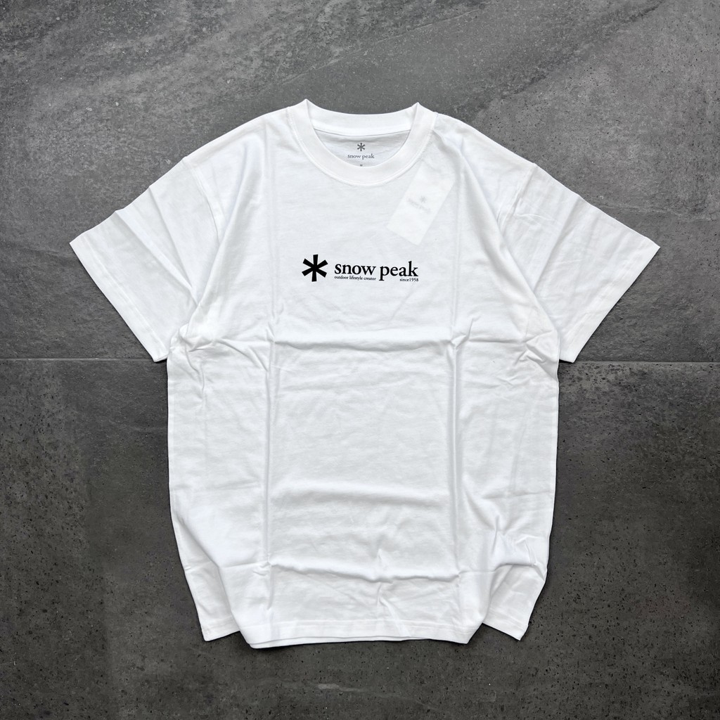 Readystocksnow peak ผ้าฝ้ายนุ่ม snow peak, โลโก้พื้นฐานพิมพ์ผ้าฝ้ายเสื้อยืดแขนสั้นระบายอากาศ