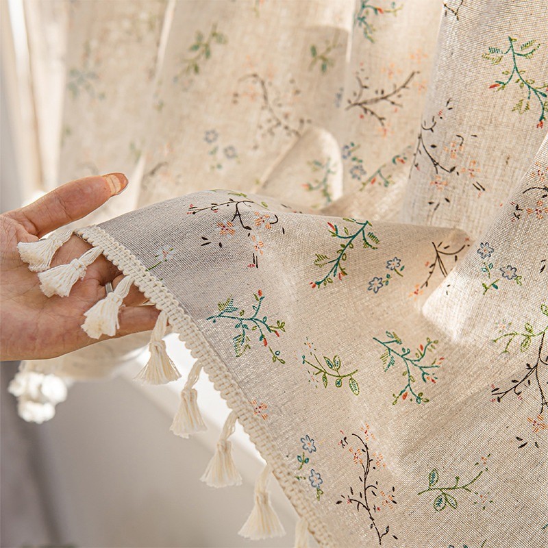 แนะนำ ผ้าม่าน ผ้าม่านสั้น พู่ ผ้าฝ้าย รูปแบบของดอกไม้ ผ้าม่านครึ่งหน้าต่าง ครึ่งหน้าต่าง สําหรับตกแต่งห้องครัว ราคาพิเศษ มีเก็บเงินปลายทาง