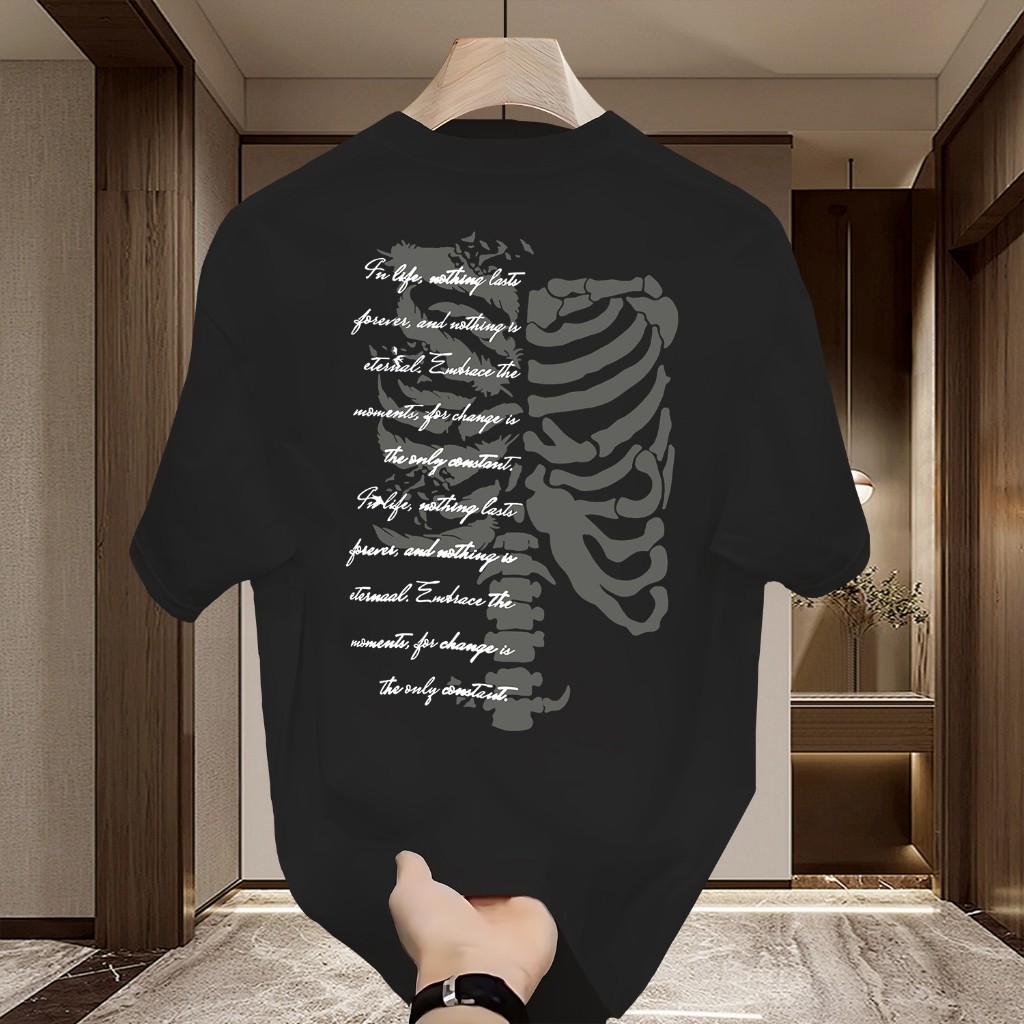 [HOT] RUCAS FALLEN ANGEL WINGS เสื้อยืดผู้ชาย Distro เสื้อยืด Rucas Fallen Angel Wings Skeleton Tee 