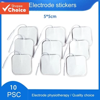 3 สีแผ่นอิเล็กโทรด 5x5 ซม.ผ้าไม่ทอประเภทเข็มพร้อมหางสําหรับเครื่องนวดบําบัด TENS