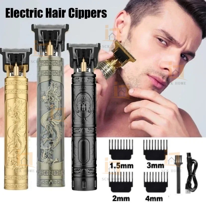 Vintage T9 ไฟฟ้าชาร์จผม Clipper เครื่อง Professional ตัดผม Trimmer สําหรับผู้ชายตัดผม