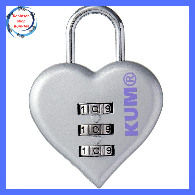 KUM Heart-Shaped 3-Digit Combination Padlock - Pink KM1148P