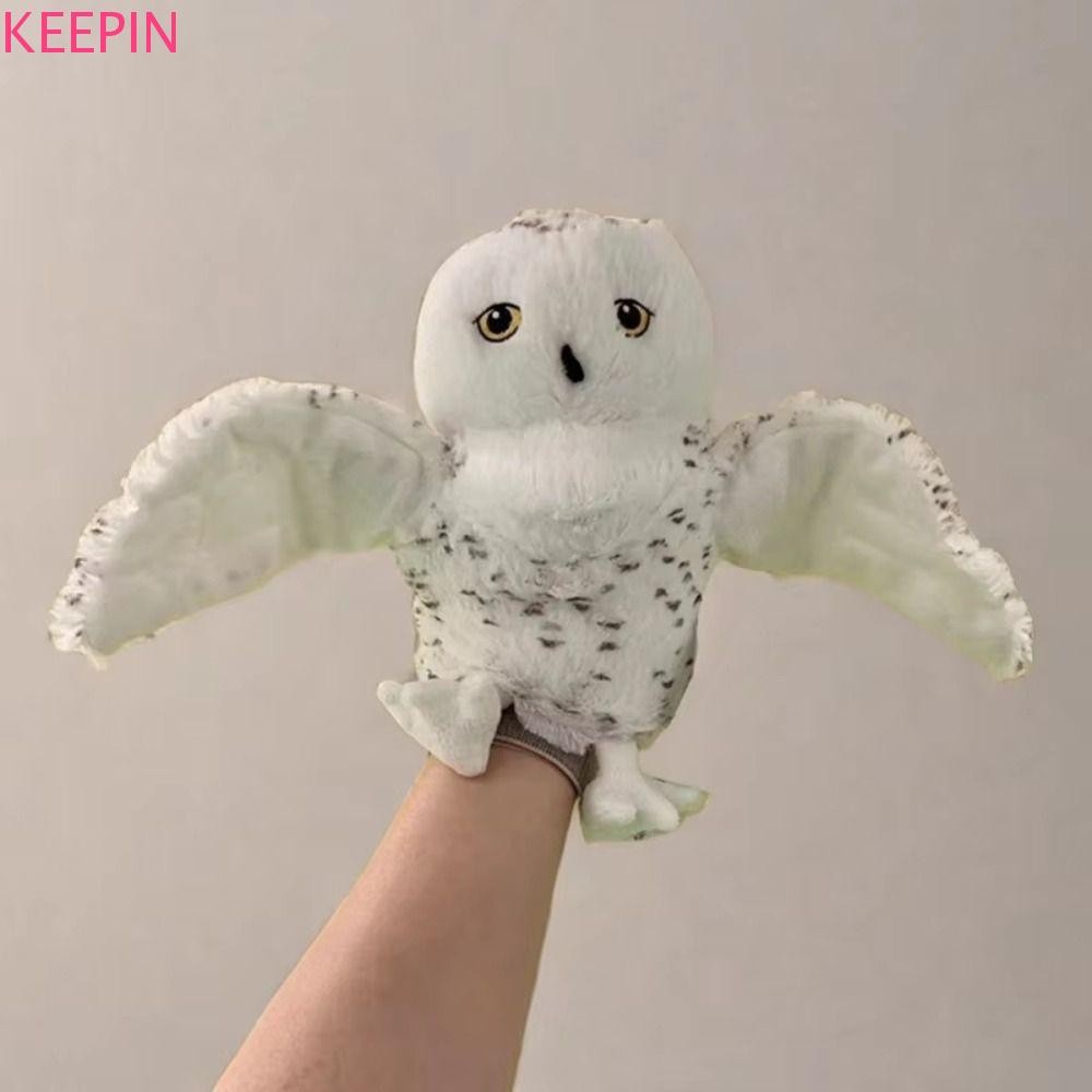 KEEPIN ตุ๊กตา Story Puppet, มือนิ้ว Kawaii ตุ๊กตานกฮูกหุ่นมือ,ของขวัญวันเกิดจําลอง 20 ซม.การศึกษายัดไส้นกฮูกของเล่นสําหรับเด็ก