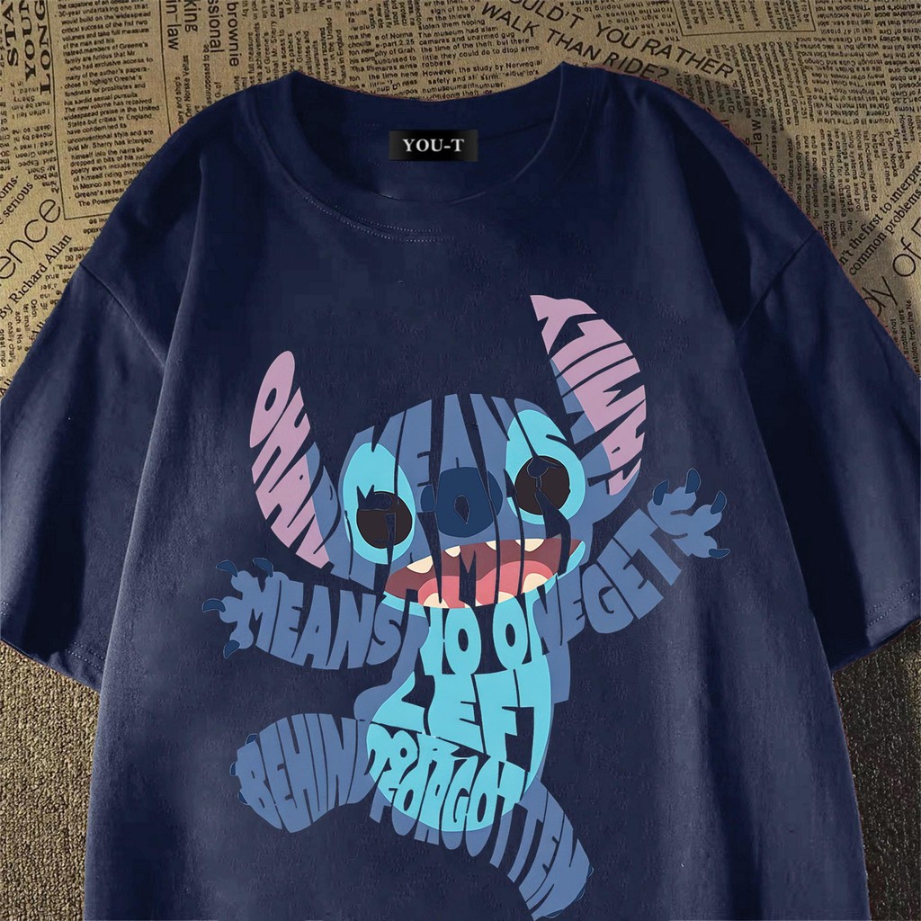 UT shop🚀เสื้อยืดOversize เสื้อ"STITCH MEANS"t shirt cotton100%คอกลม ใส่สบาย เสื้อยืดผ้าฝ้าย แฟชั่น เสื้อยืดขาว3xl