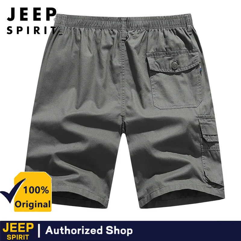 JEEP SPIRIT กางเกงขาสั้นคาร์โก้กระเป๋าซิปผู้ชาย ทรงหลวมฤดูร้อน ผ้าระบายอากาศ ขนาด L-5XL - รูปที่ 2