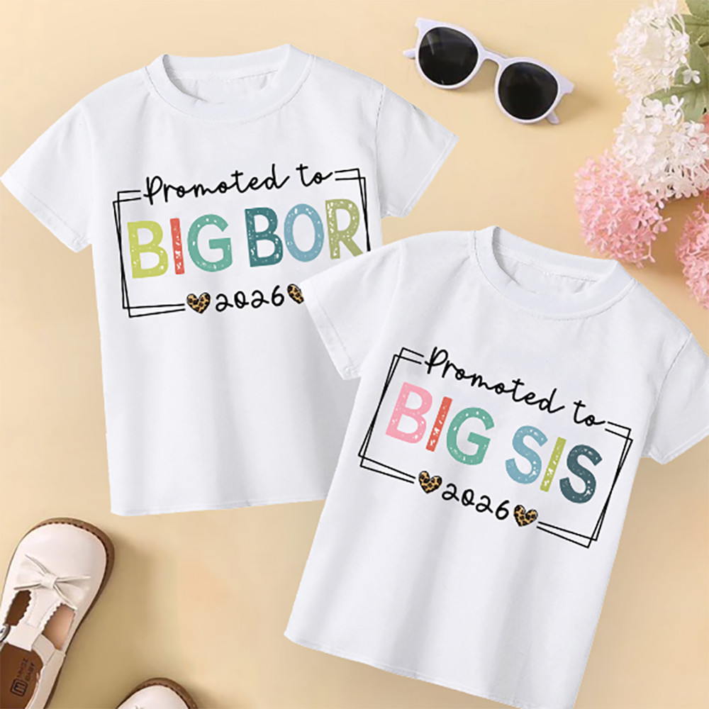 Big Brother Big Sister 2026 เสื้อยืดเด็กแฟชั่นฤดูร้อน Polychrome Top Tee Casual Family Matching