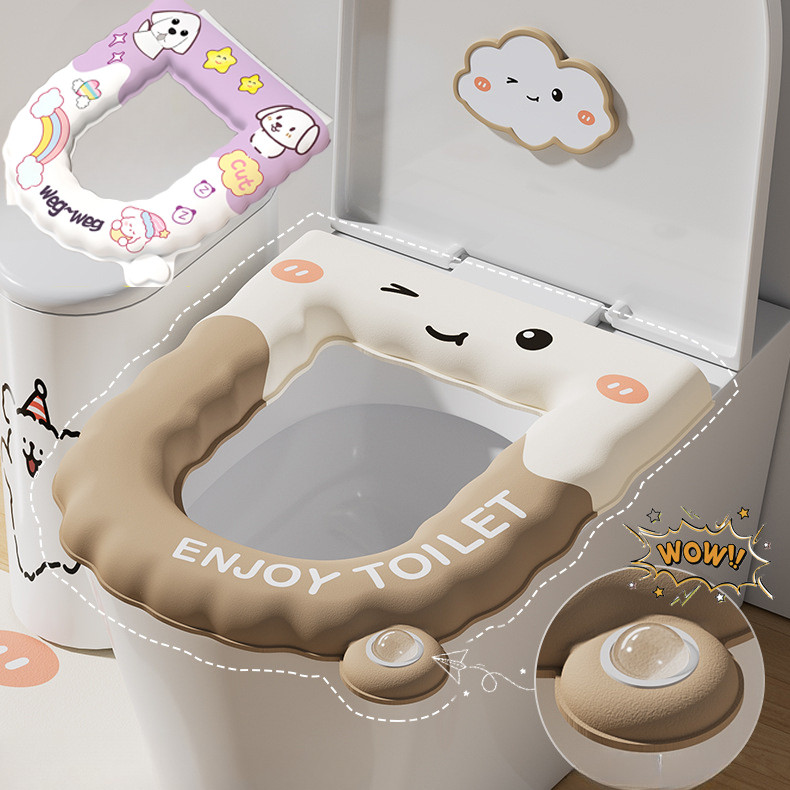 เบาะรองนั่งกันน้ำ สะดวกสบายและถูกสุขลักษณะ ล้างทำความสะอาดได้ ด้วยกลิ่นหอม  ฝารองนั่งชักโครก