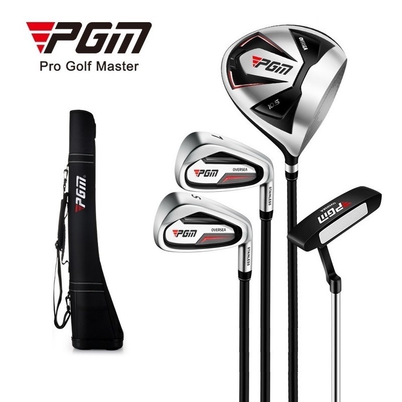 PGM GOLF ชุดไม้กอล์ฟผู้ชาย 4 ชิ้น สำหรับนักกอล์ฟเริ่มต้น เลือกถนัดซ้ายหรือขวา พร้อมกระเป๋ากอล์ฟ