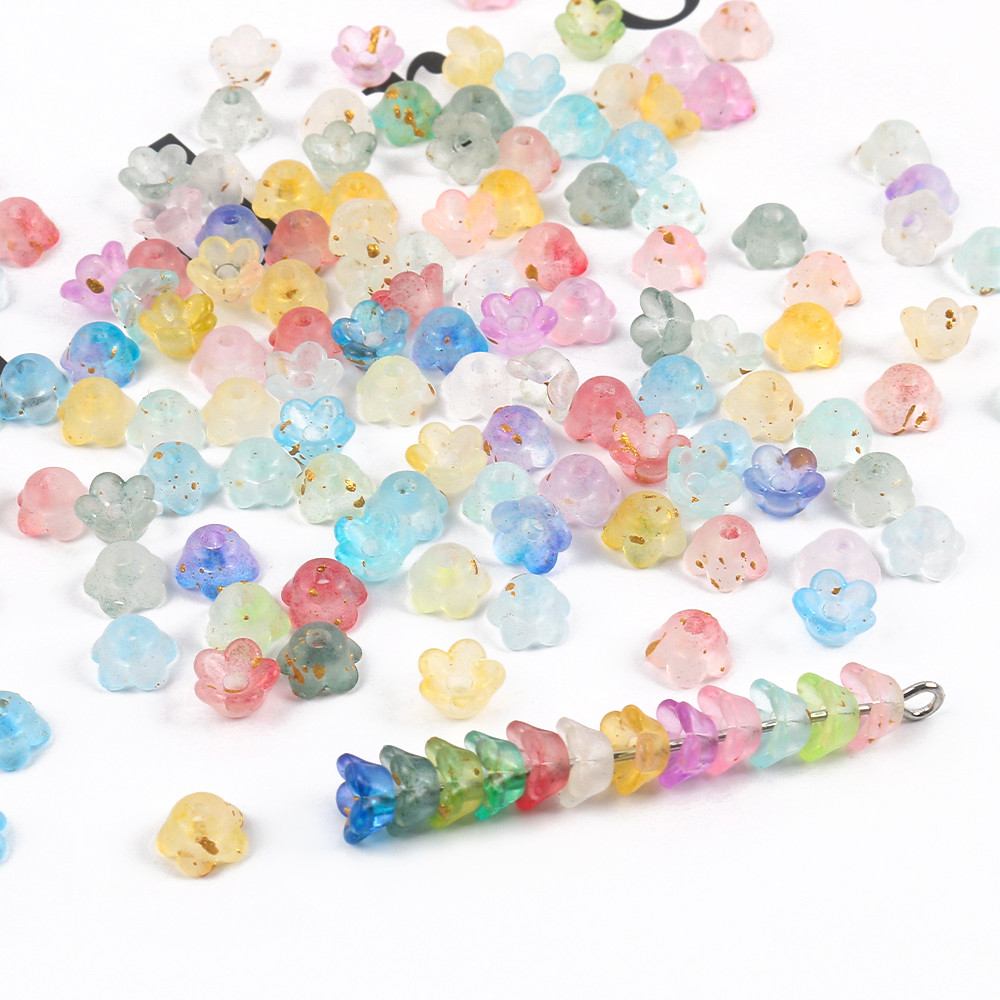 300pcs 3*6 มม.Multicolor Lily of The Valley ดอกไม้ End ลูกปัด สําหรับ DIY สร้อยข้อมือ เครื่องประดับ และวัสดุทำHairpin