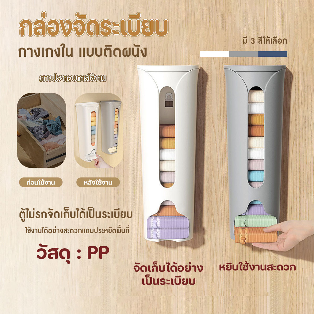 กล่องจัดเก็บกางเกงใน ถุงเท้า ที่เก็บกางเกงใน แบบแขวน ถอดออกได้