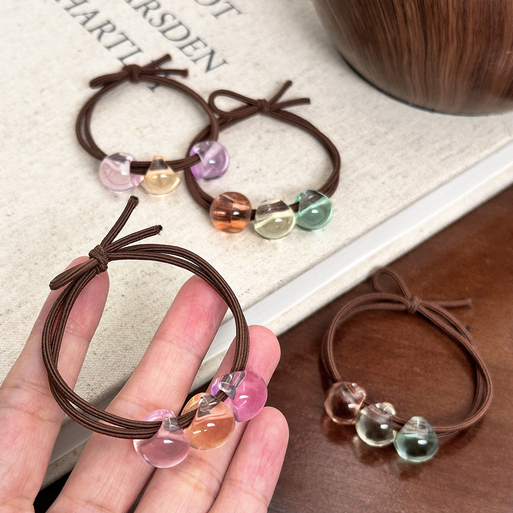 สีแถบคาดศีรษะโปร่งใส All-Match หางม้า Classy สำหรับผม เทียรัดทนทานและเชือกบอล