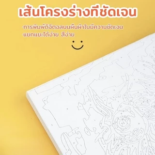 ระบายสีตามตัวเลข 20x20ซม มีเฟรม ภาพวาดตกแต่งอะคริลิก ของขวัญ DIY สำหรับเด็ก คู่