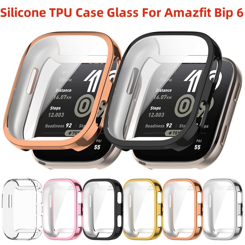 เคสซิลิโคนแก้วสําหรับกันชนป้องกันหน้าจอ Amazfit Bip 6 สําหรับเปลือกฝาครอบ Huami Amazfit Bip6