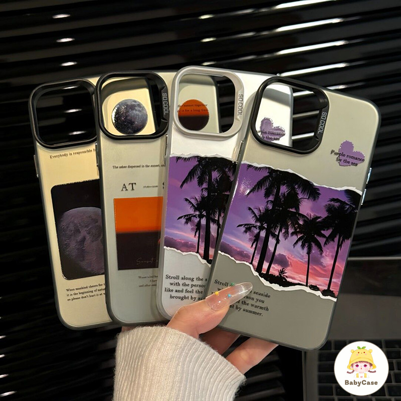 เคส OPPO A15 A18 A17 A38 A12 A16 A7 A5s A78 A74 A77 A17K A76 A55 A58 A54 A96 A77s A57 A16s A3s แฟชั่นซันเซ็ทมูนปก