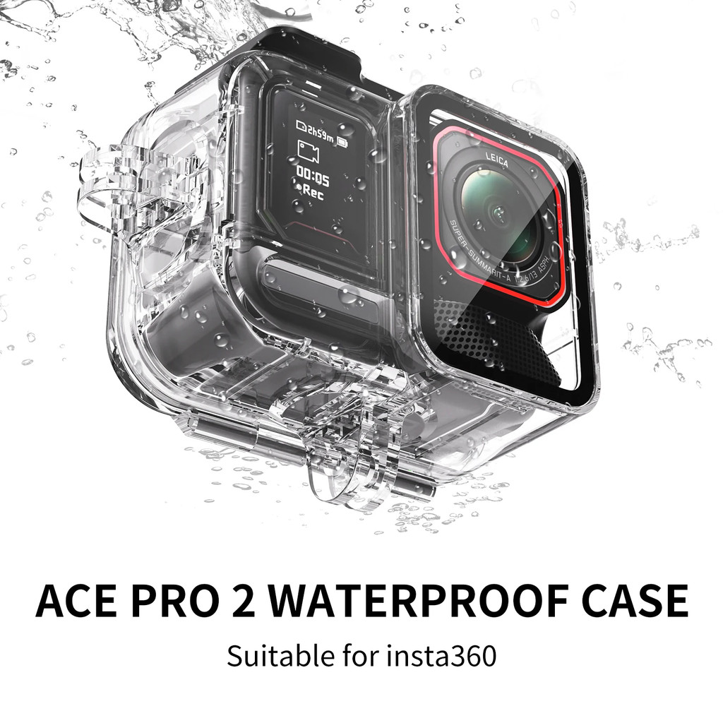 กันน้ําที่อยู่อาศัยฝาครอบป้องกันใต้น้ํา 45M Dive Shell Dive Case สําหรับ Insta360 Ace Pro 2 อุปกรณ์เสริมสําหรับกล้องกีฬา
