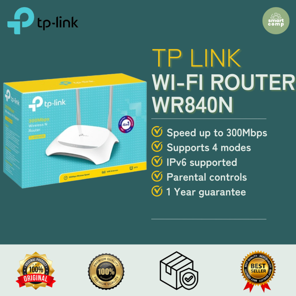 Tp-Link TL-WR840N เราเตอร์ไร้สาย N 300Mbps Tp Link TL WR840N WiFi
