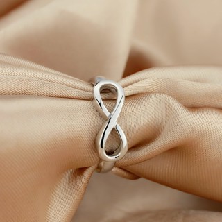 HT แฟชั่นกลวงข้ามรูป8แหวนสร้างสรรค์สัญลักษณ์ไม่มีที่สิ้นสุดเ…