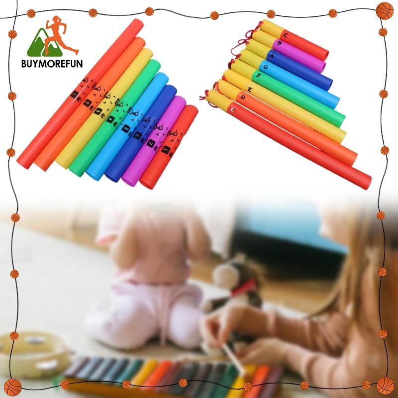 [ซื้อเพิ่มเติมสนุก] หลอดเสียงดนตรี 8 โทนหลอดเสียงเครื่องเพอร์คัชชันเพื่อการศึกษาสําหรับก่อนวัยเรียนชายหญิงเด็กวัยหัดเดินอนุบาล