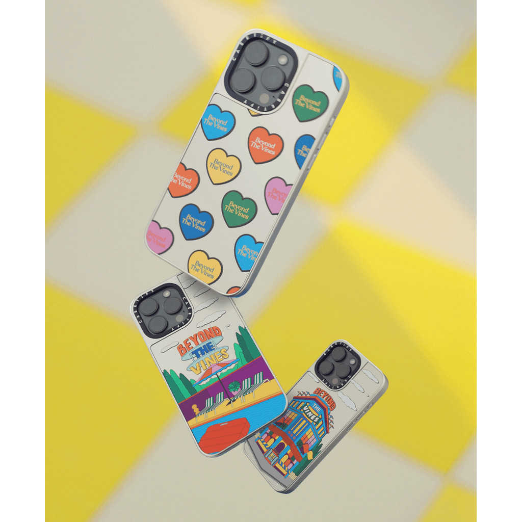 CASECASE X Beyond The Vines Multi Heart Case แม่เหล็กดูด Black & Sliver Mirror iPhone Case IPhone 16