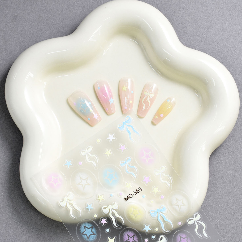 สติ๊กเกอร์ติดเล็บ ตกแต่งเล็บ Dopamine Bow Hollow สีสัน KOUDAN - รูปที่ 2