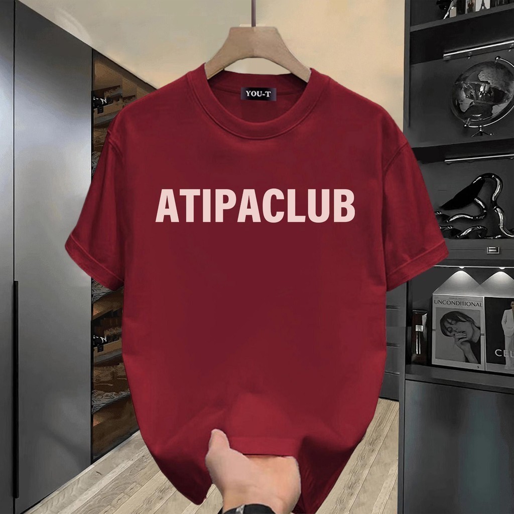 Y-T💯เสื้อยืด oversize ผ้าฝ้าย100% ลาย "ATIPACLUB" เสื้อยืดชาย สกรีนลาย สวมใส่สบาย ไม่หดตัว แฟชั่น เสื้อเท่ๆ แนวสตรีท