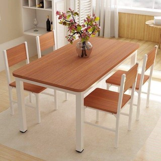 Home Simple Dining Table and Chairs Rectangular Fast Food Restaurant Dining Table Set for 4-6 People