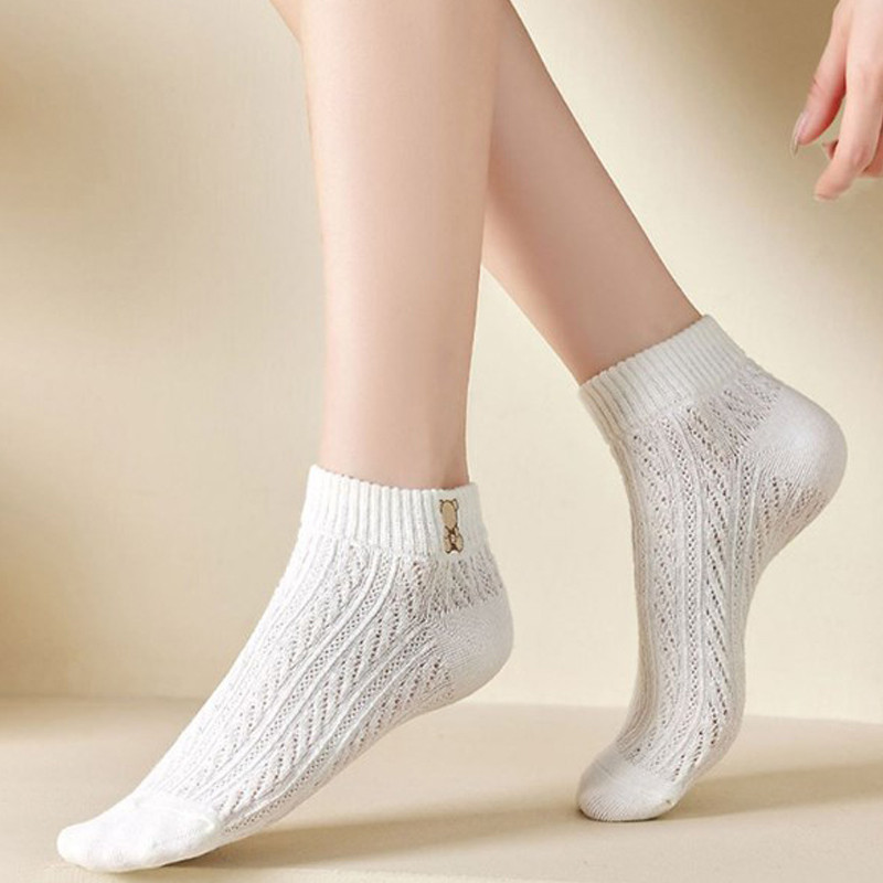 ฤดูร้อน บาง ถุงเท้า สีขาว ถุงเท้าเรือ ถุงเท้าสั้น ผู้หญิง แบบสั้น-MTY - รูปที่ 3