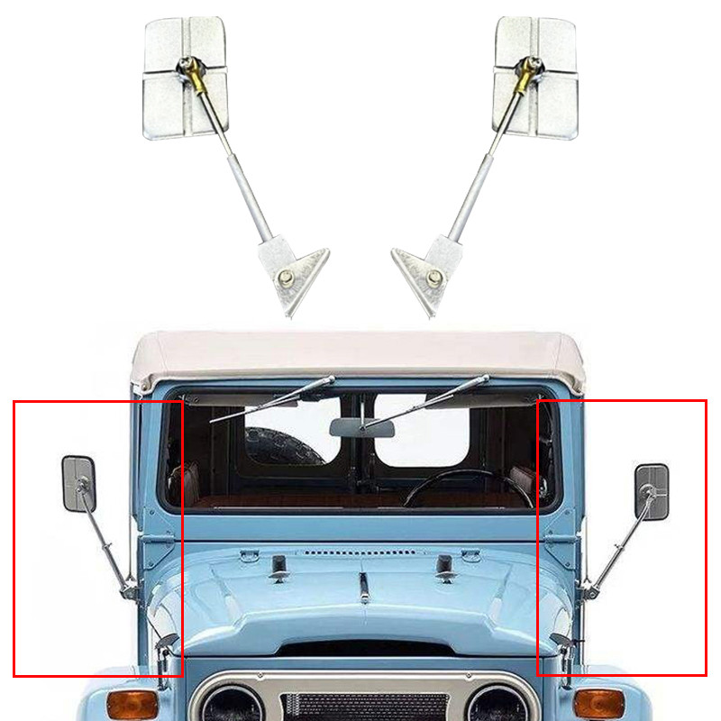 1 คู่จําลองโลหะ Fj40 เฉพาะเงินกระจกมองหลัง Moodware สําหรับ 1/10 RC Crawler รถ Traxxas Rc4wd Fj40 อุ