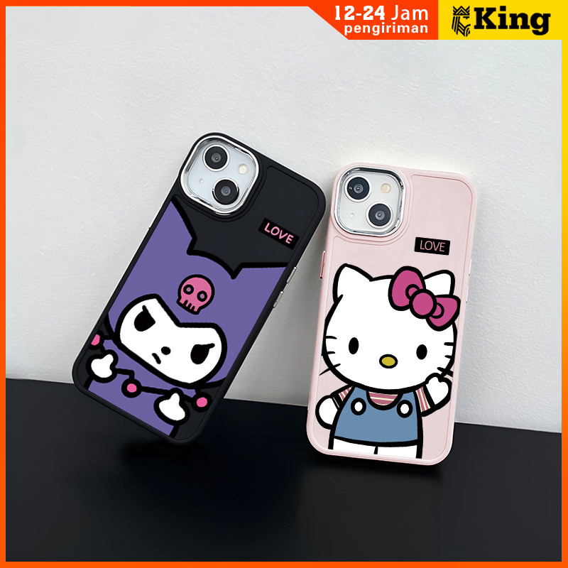 สําหรับ ไอโฟน 16 มือโปร กรณี 15 11 12 13 14 สวัสดี คิตตี้ฝันมือเก็บ เคสโทรศัพท์ชุบด้วยไฟฟ้าที่เรียบง